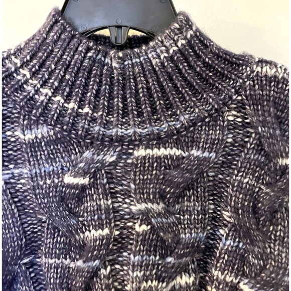Women's Ana  NWT  Size Large Blue Chunky Knit Turtleneck  Sweater - Picture 5 of 7